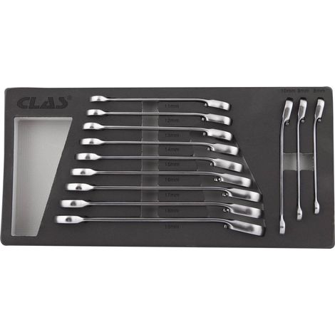 Insert 12 clés mixtes à cliquet réversible angle 15° 8-19mm CrV - OS 4020 - CLAS Equipements (1/4)