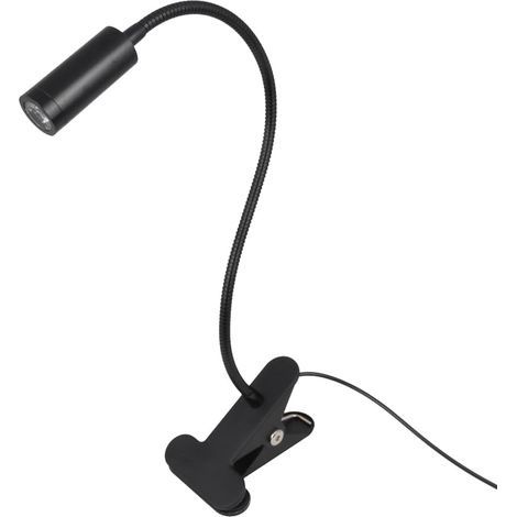Lampe LED Tube Flexible avec Pince Lumière de Lecture et Spot de Travail Éclairage Chaud pour Bureau Atelier et Chambre,Lumière blanche,Noire (1/5)