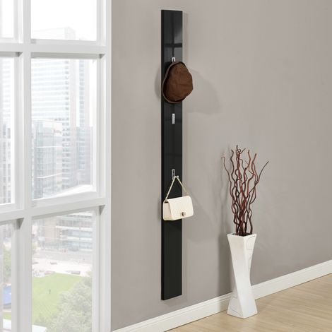 Appendiabiti da Parete Hansnes con 3 Ganci Pieghevoli 165 x 15 x 2,5 cm - Nero [en.casa] (1/5)