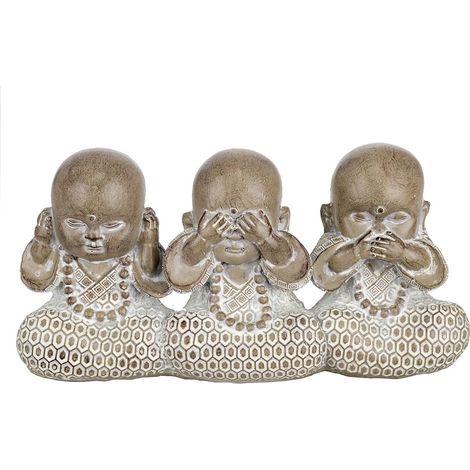Signes Grimalt Buddha -Figurenfiguren  Abbildung Monk 3 Einheiten Buddhas White 10x6x19cm 27204