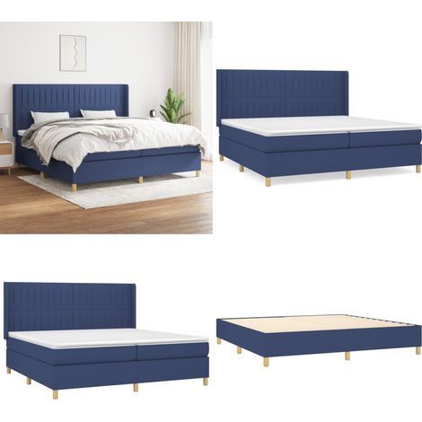 Boxspringbett mit Matratze Blau 200x200 cm Stoff - Boxspringbett - Doppelbett - Blau - Bettsofa - Lattenrost - Home & Living (1/5)