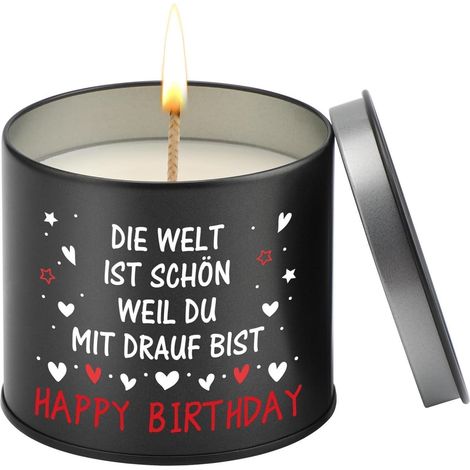 Kerze Metall 9OZ Geburtstagsgeschenk Männer Frauen Geburtstag-Schwarz (1/5)