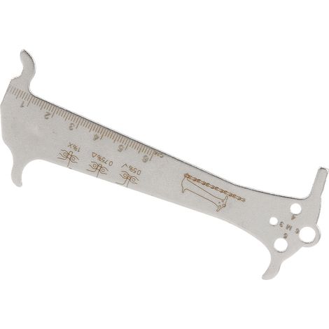 Règle de mesure de chaîne 3 en 1 pour VTT et vélo de route, outil de mesure d'usure de chaîne, argent