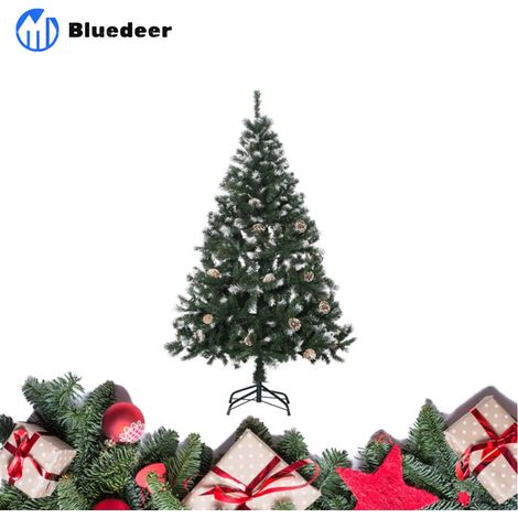 Künstlicher Weihnachtsbaum – 676 Zweige – 41 Zapfen – verschneite Spitzen – feuerfest – 150 cm (1/5)