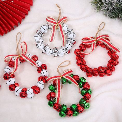 Cloche De Noël En Fer - Décor Accrochable Pour Arbre De Noël Porte Et Fenêtre - 13 X 20 X 3 Cm - Multicolore - 1 Pièce (1/5)