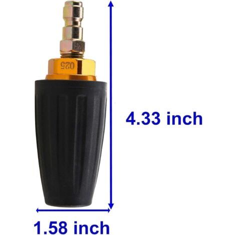 Buse de turbine pour nettoyeur haute pression, joint rotatif pour buse de nettoyeur haute pression, 1/4 pouce (1/4)