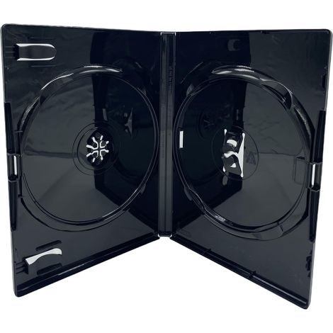 Paquete de 10 estuches dobles Amaray para CD/DVD/Blu-ray, lomo de 14 mm.