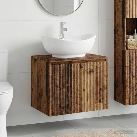 vidaXL Bathroom Furniture Set Old Wood Engineered Wood (1/5)