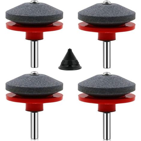 DEESSE SHOP - 4 Pièces Affûteuse de Lame de Tondeuse à Gazon Accessoires Universels d'Affûteuse de Tondeuse à Gazon pour Tondeuses à Gazon avec 1 Kit d'équilibrage de Lame,50 x 47mm (1/5)