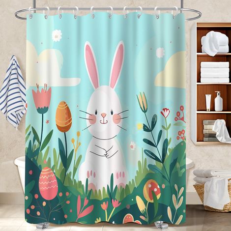 Rideau de bain imprimé polyester 180x180 poids aux ourlets protection douche pour les amateurs de déco (1/5)
