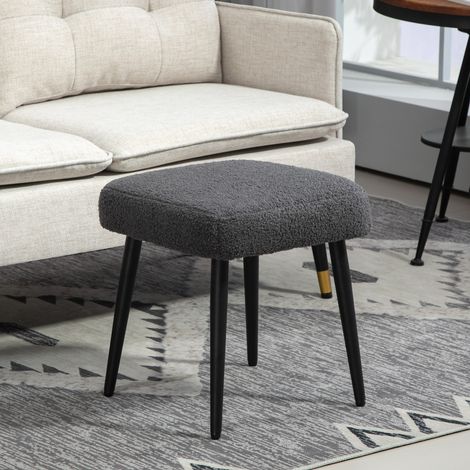 MEUBLIV Sgabello quadrato 42x42x44 cm grigio scuro – seduta aggiuntiva, da montare (1/4)