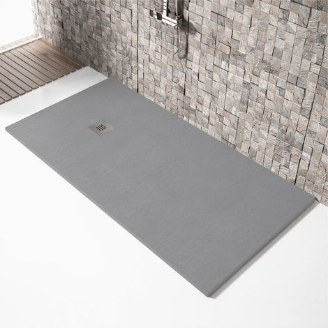 Receveur de douche 100x100cm extra plat MADISON en résine surface ardoisée béton