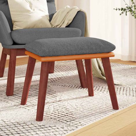Repose-Pieds pour Salon ou Chambre - Tabouret Pouf Gris clair 45x29,5x39 cm Tissu et similicuir BV935069 - BonneVie (1/5)