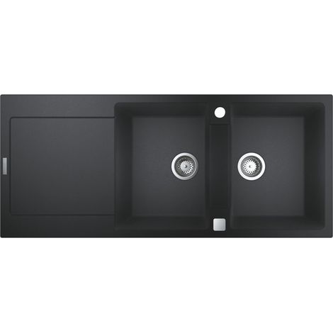 Lavello K500 31647 2 vasche 1160x500mm con granito nero ATF destro/sinistro (1/4)