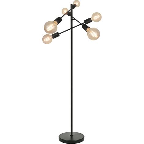Lampe de salon moderne Lina 165cm métal noir compatible LED (1/4)