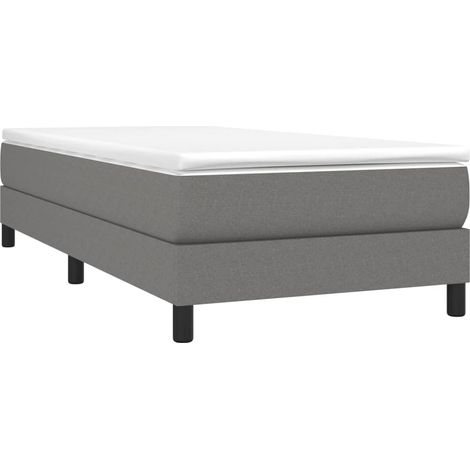 Estructura de cama con somier tela gris oscuro 90x200 cm vidaXL