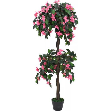 Pianta artificiale di rododendro con vaso 155 cm verde e rosa DEC021947