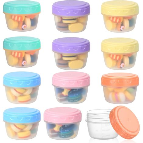 12 Pcs Pot de Conservation Hermétique, boite congelation avec Couvercle, Petit Pot pour Congelateur avec Couvercle, Récipient de Congélation Empilables pour Sauce Conservation (1/5)