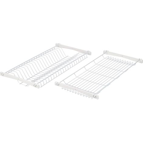 Casabriko 50356 Scolapiatti da Incasso, Acciaio Verniciato, Bianco, 60 cm (1/3)