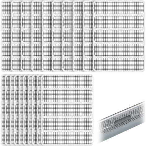 100 Pièces Kit de Réparation de Moustiquaire, Filet Insectes Fermeture Velcro Auto Adhésive, Réparation en Fibre de Verre Patch, Bande de Réparation pour écran de Fenêtre, Gris