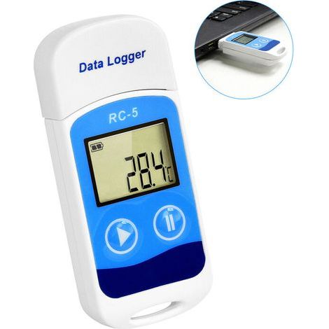 Enregistreur de données de température USB numérique de haute précision Rc-5, Compatible avec le stockage en entrepôt, laboratoire de Transport réfrigéré (1/5)