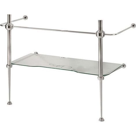 Construction WALDORF pour lavabo 80cm avec étagère en verre, chromé (1/4)