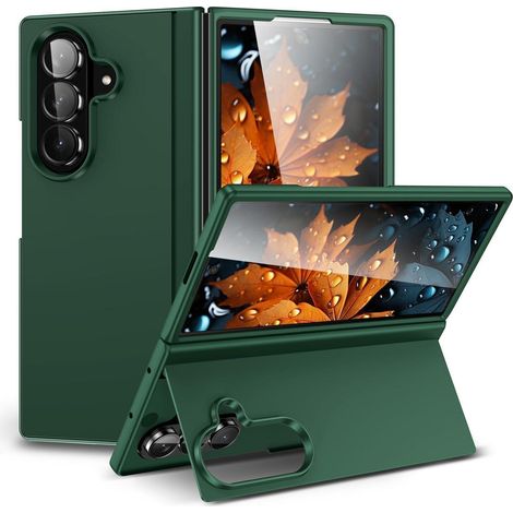 Galaxy Z Fold 7 Hülle mit Ständer, Grün, Schutzhülle PC