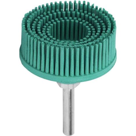 Disque de brosse à poils Meule de polissage abrasive en caoutchouc de brosse abrasive en caoutchouc de 2 pouces pour le retrait de rouille de bavure(vert) (1/4)