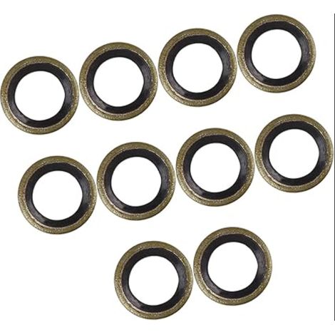 Joint d'étanchéité en cuivre pour vidange d'huile de voiture, 8mm de diamètre intérieur, 14mm de diamètre extérieur, couleur bronze (1/4)