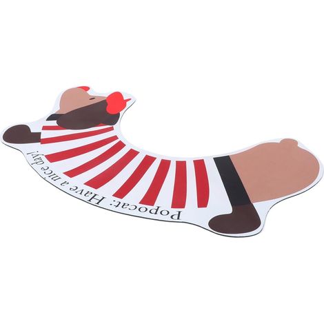 Tapis de Toilette en U Antidérapant Motif Chien Adorable, en Polyester Absorbant Haute Capacité, Prévention des Éclaboussures pour Toilettes et Cuisines (1/5)