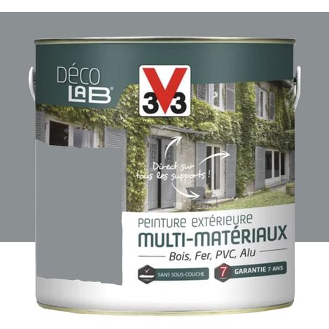 Peinture Extérieure Multi-Matériaux V33 Déco LAB Gris galet Poudré 0,5 L (1/3)