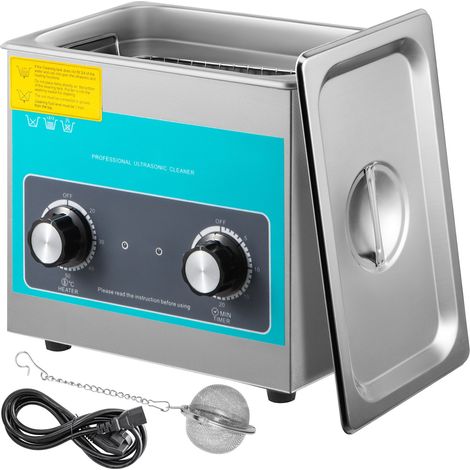 Nettoyeur à Ultrasons Bac Inox 3 L Nettoyeur Ultrasonique Professionnel 40 kHz Temps Température Réglable Machine à Ultrason Commande Bouton 2 Paniers Nettoyage Profonde Prothèse Bijoux Lunettes (1/5)