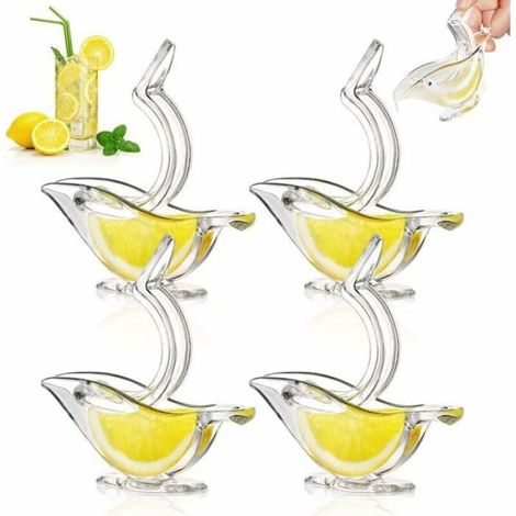Presse Citron - Manuel Acrylique Transparent - Pour Service Individuel ou Bar - Lot de 4 (1/4)