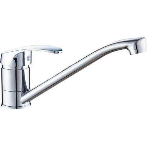 Mitigeur d'Evier, Robinet de Cuisine Monocommande, Chromé, Argent, Mitigeur d'Evier (1/5)