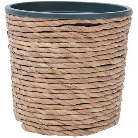 Pot de fleurs rond tressé en jonc de mer avec insert en plastique stable pour la plantation - Pot de fleurs (1/5)