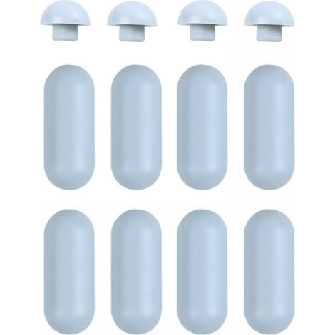 Protector universal para asiento de inodoro, 8 almohadillas para el asiento, 4 almohadillas para la tapa, color gris. (1/5)