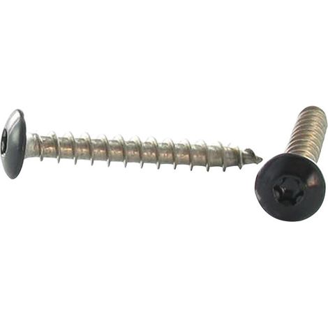 Vis Penture 6X60 Filetée sur 54 TORX T30 Inox A2 Laqué noir RAL9005 noir foncé-1 pièce
