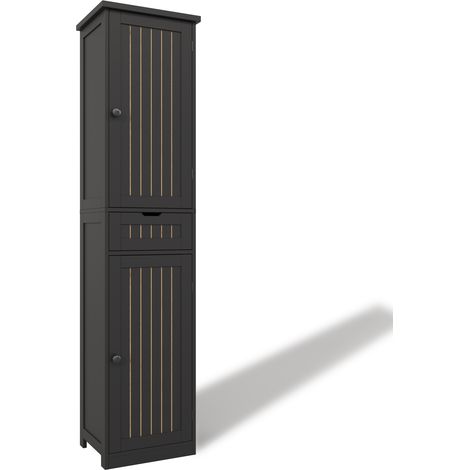 Buffet en MDF 170×40×30 cm avec 2 portes, 1 tiroir et étagères réglables pour rangement flexible (1/5)
