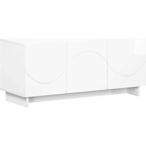 TV Stand 90 x 34.5 x 40 cm High Gloss White Engineered Wood vidaXL