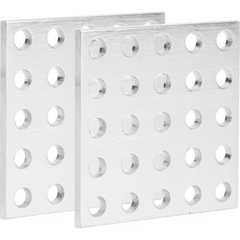 2 panneaux grillagés en aluminium, pièces industrielles 3116-0040-0040, 5 x 5 trous (1/5)