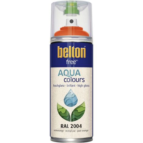 belton free Lackspray AQUAcolours 400 ml reinorange hochglanz Wasserlack (1/2)