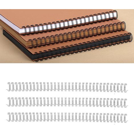 100 feuilles de papier A4 à relier, diamètre du dos 12,7 mm, 34 dents, rapport 3:1, revêtement en nylon, anneaux de reliure YO à double boucle en fer pour feuilles mobiles, capacité de 100 feuilles, a (1/5)
