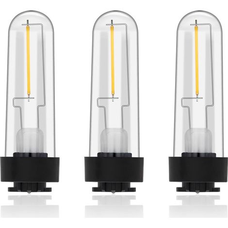 LED-Solar-Glühbirne 3V Ersatz für Wegeleuchten - Wasserdicht IP65 Warmweiß 3000K, 8-12 Stunden Beleuchtung 360 Grad Abstrahlwinkel, Außenwegleuchte für Solarleuchten (3er-Pack)