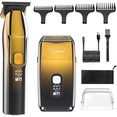 Rasoir éLectrique Pour Homme Avec 3 Lames Flexibles En Forme De T, Tondeuse à Barbe, Tondeuse à Cheveux, Kit D'Entretien éTanche (1/5)
