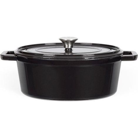 Cocotte ovale 4,5 L – MEP129N – Fonte émaillée – Couvercle avec picots – Compatible tous feux – Dimensions 29 x 22 cm – Livoo