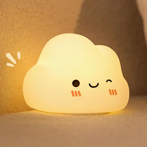 1 Veilleuse nuage, intensité variable, 7 couleurs, minuterie 30 min, silicone, chambre enfant (1/5)