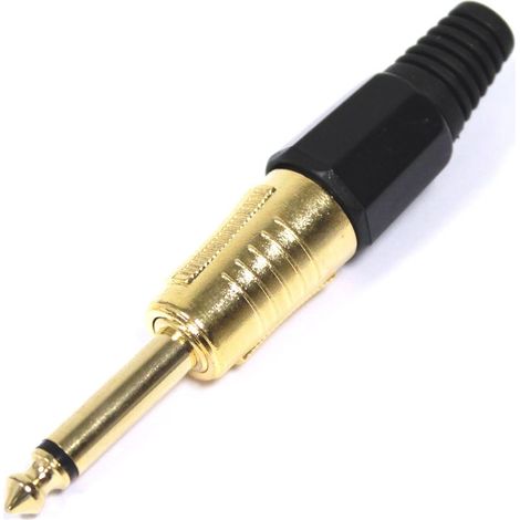 Connecteur audio jack 6.3mm mâle mono metal HQ gold (1/3)
