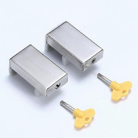 Lot de 2 verrous de fenêtre coulissante avec limiteur de clé pour cadre de porte coulissante réglable en alliage d'aluminium (1/5)