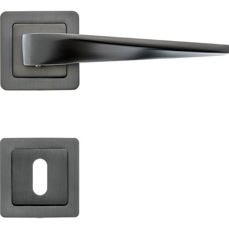 AYR Lot de 2 poignées MAXIM graphite mat + 2 rosaces clé graphite mat (1/4)