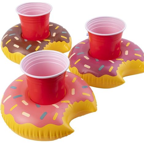Ensemble de 12 bouées gonflables avec porte-gobelets pour enfants, pour la natation en piscine et les fêtes aquatiques.-AquaForge (1/5)